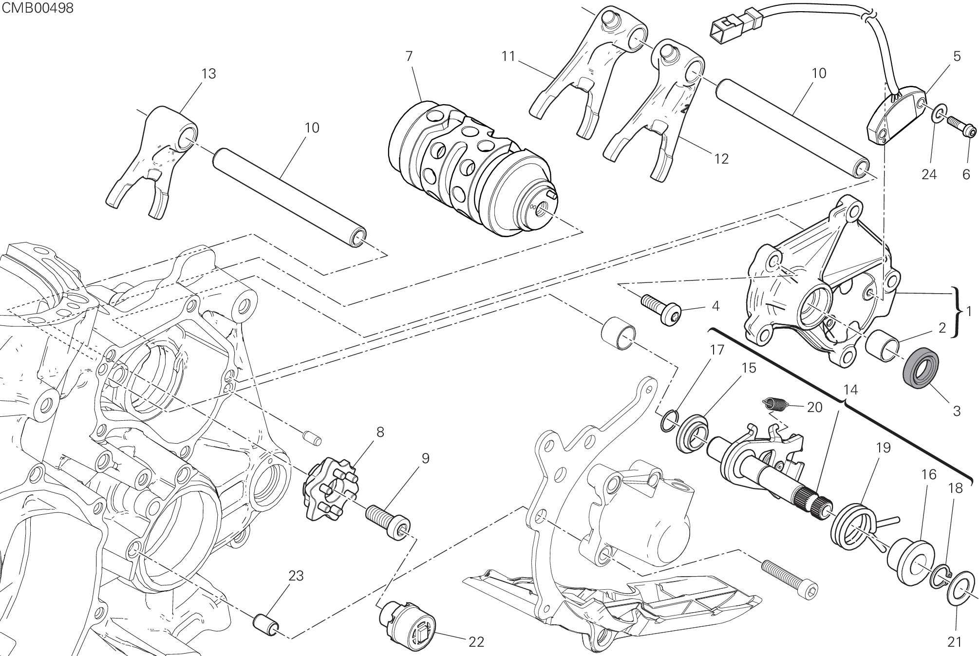 002 SELECTEUR DE VITESSES POUR SUPERBIKE 1299 SUPERLEGGERA 2017