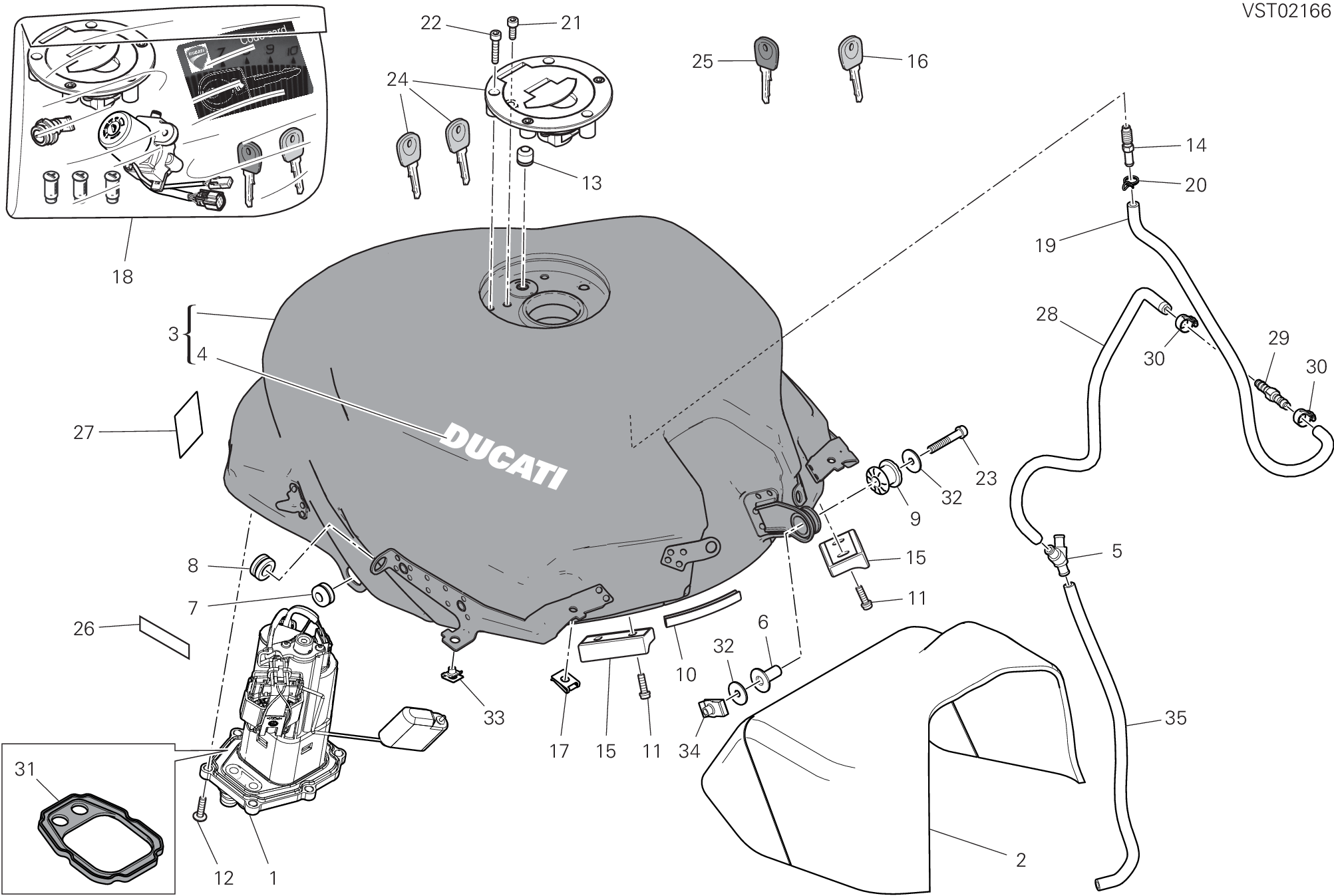 032 RESERVOIR CARBURANT POUR SUPERSPORT 950 2024