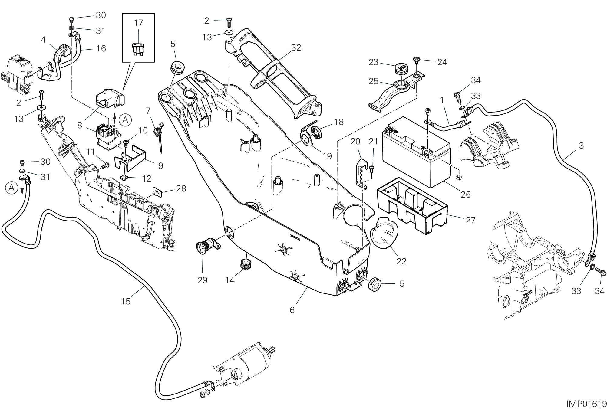 13D SUPPORT BATTERIE POUR MULTISTRADA V4 RS 2024