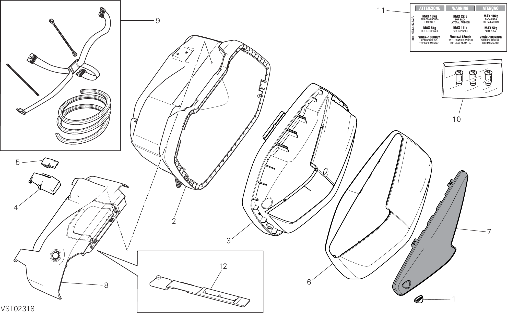 35A TROUSSE GAUCHE POUR MULTISTRADA 1200 S TOURING 2016