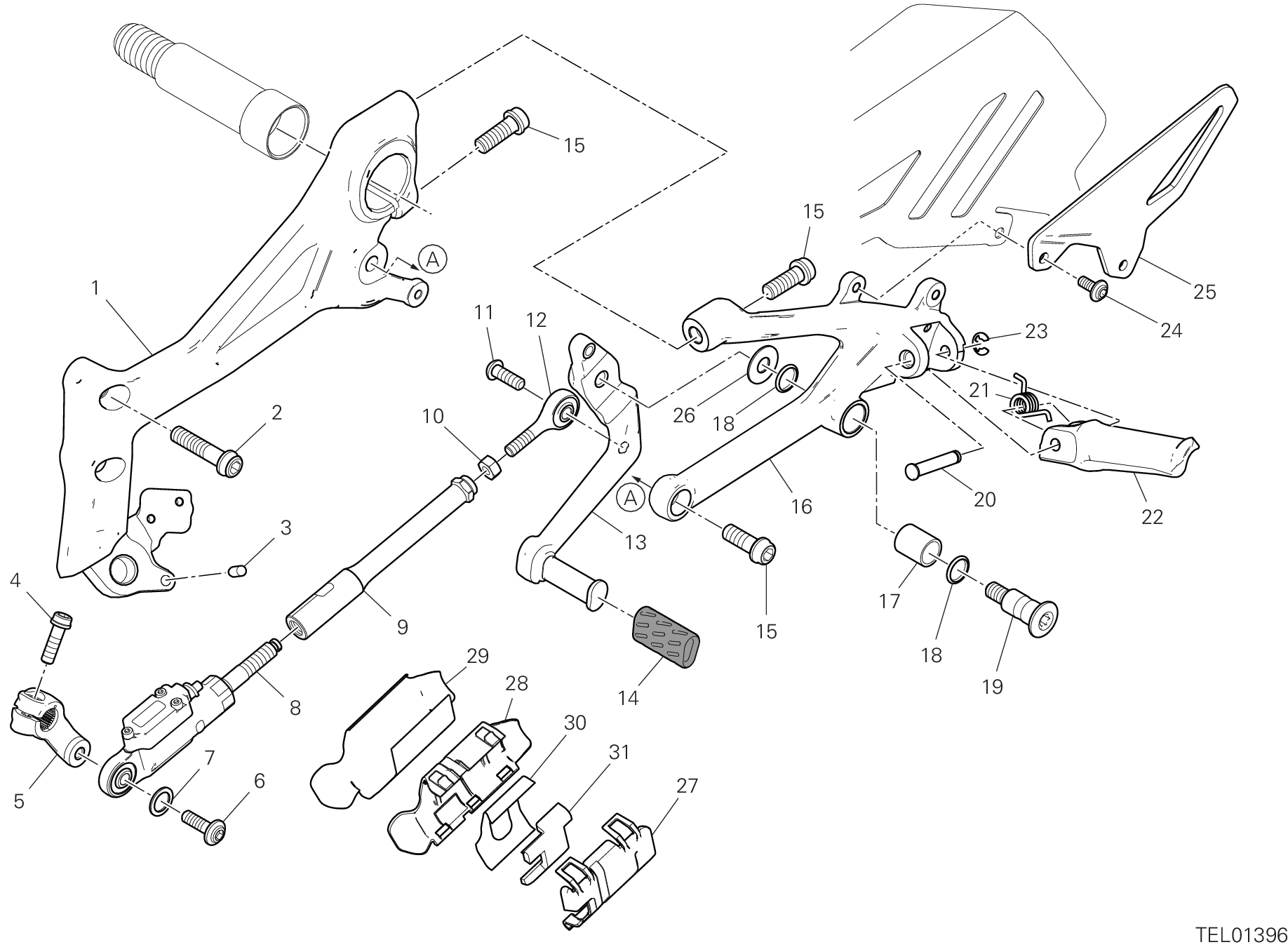 26A REPOSE PIED GAUCHE POUR SUPERBIKE PANIGALE V4 2021