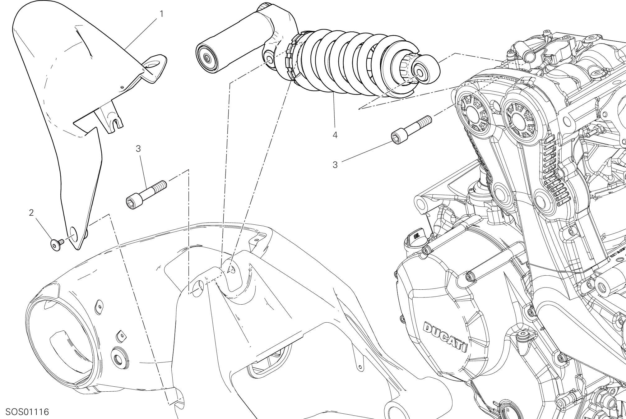 028 SOSPENSIONE POSTERIORE POUR SUPERSPORT 950 S 2024