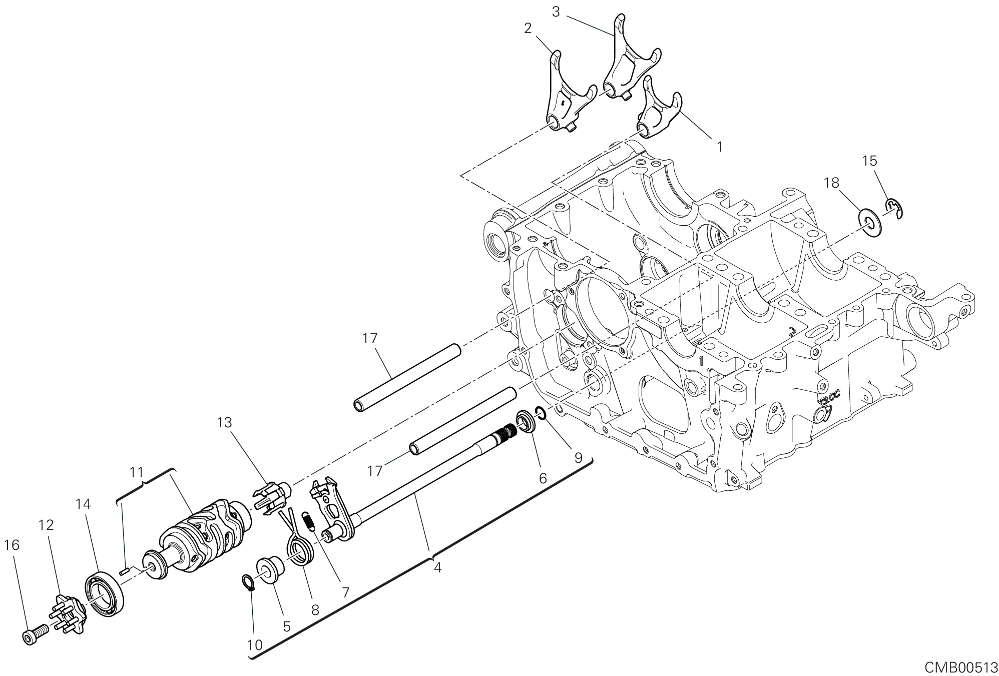 02A TAMBOUR CHANGEMENT VITESSE FOURCHETTE POUR MULTISTRADA V4 2024