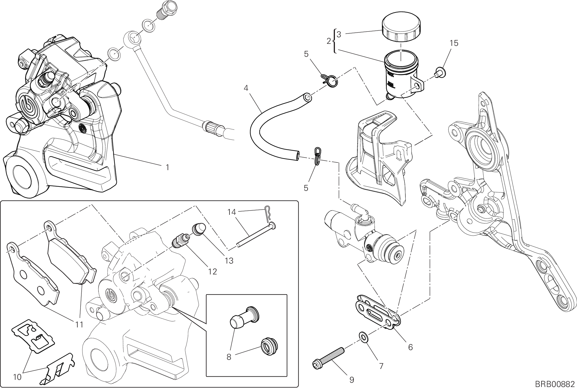 19D SYSTEME DE FREIN ARRIERE POUR HYPERMOTARD 698 MONO 2024