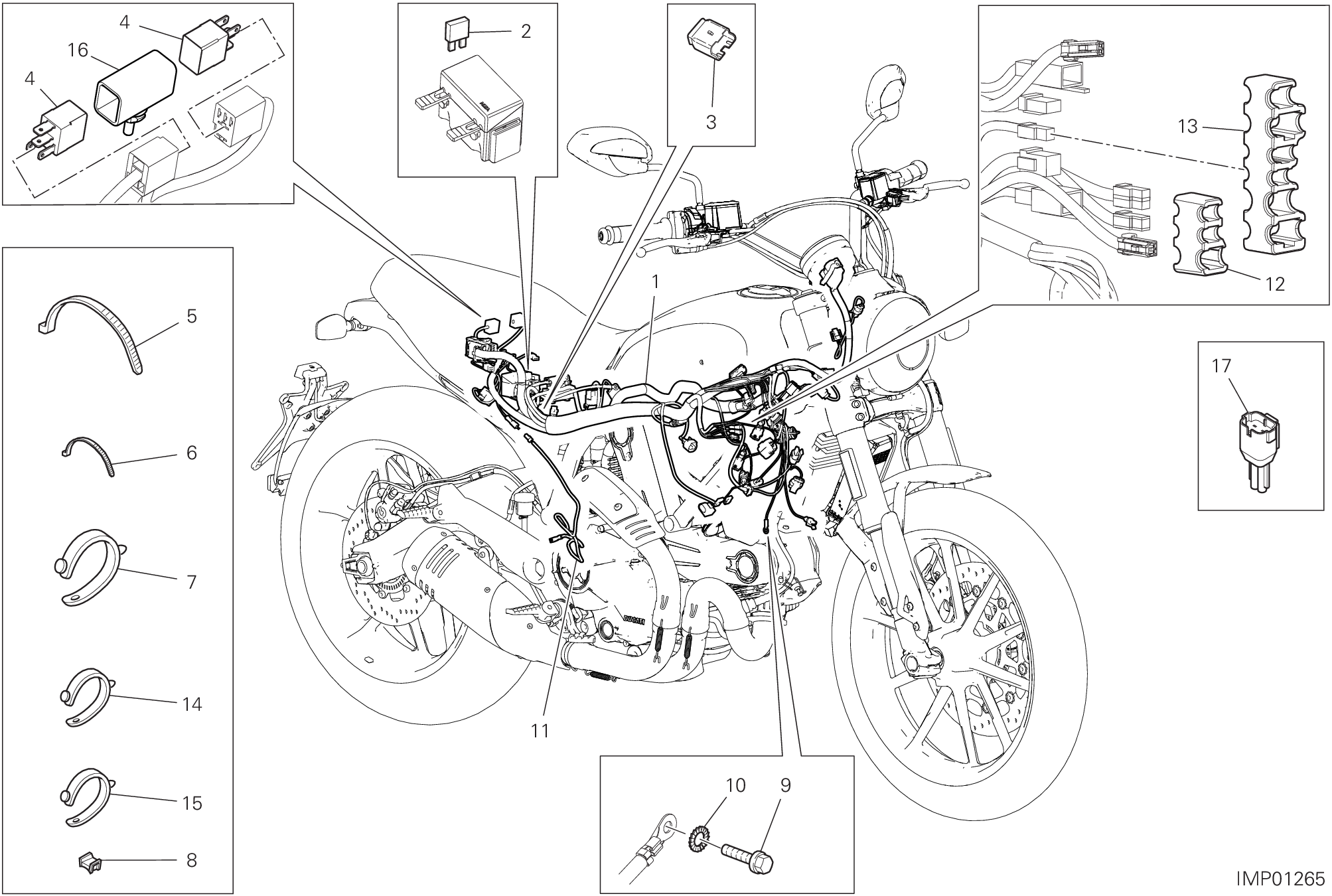 13B CIRCUIT ELECTRIQUE VEHICULE POUR SCRAMBLER ICON DARK 2020