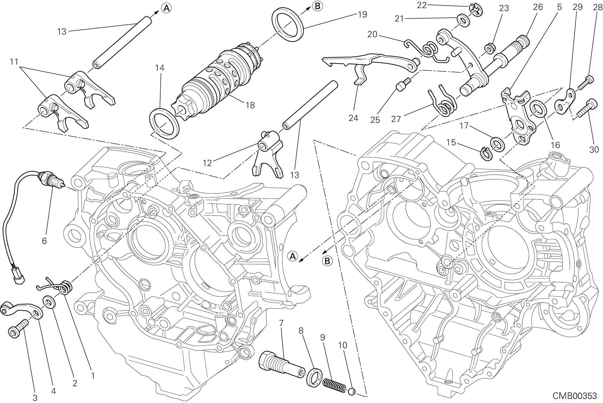 002 SELECTEUR DE VITESSES POUR DIAVEL STRADA 2014