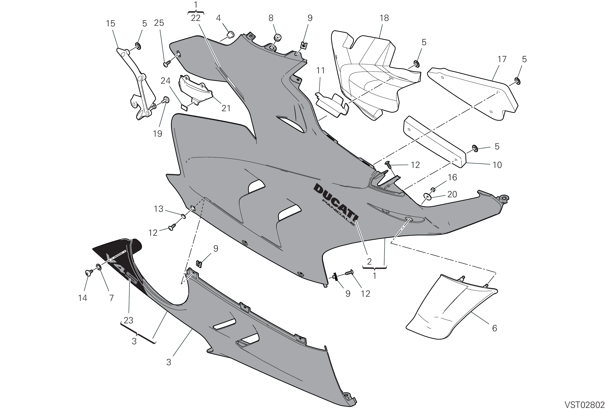 37B CARENE DROITE POUR SUPERBIKE PANIGALE V4 S 2024