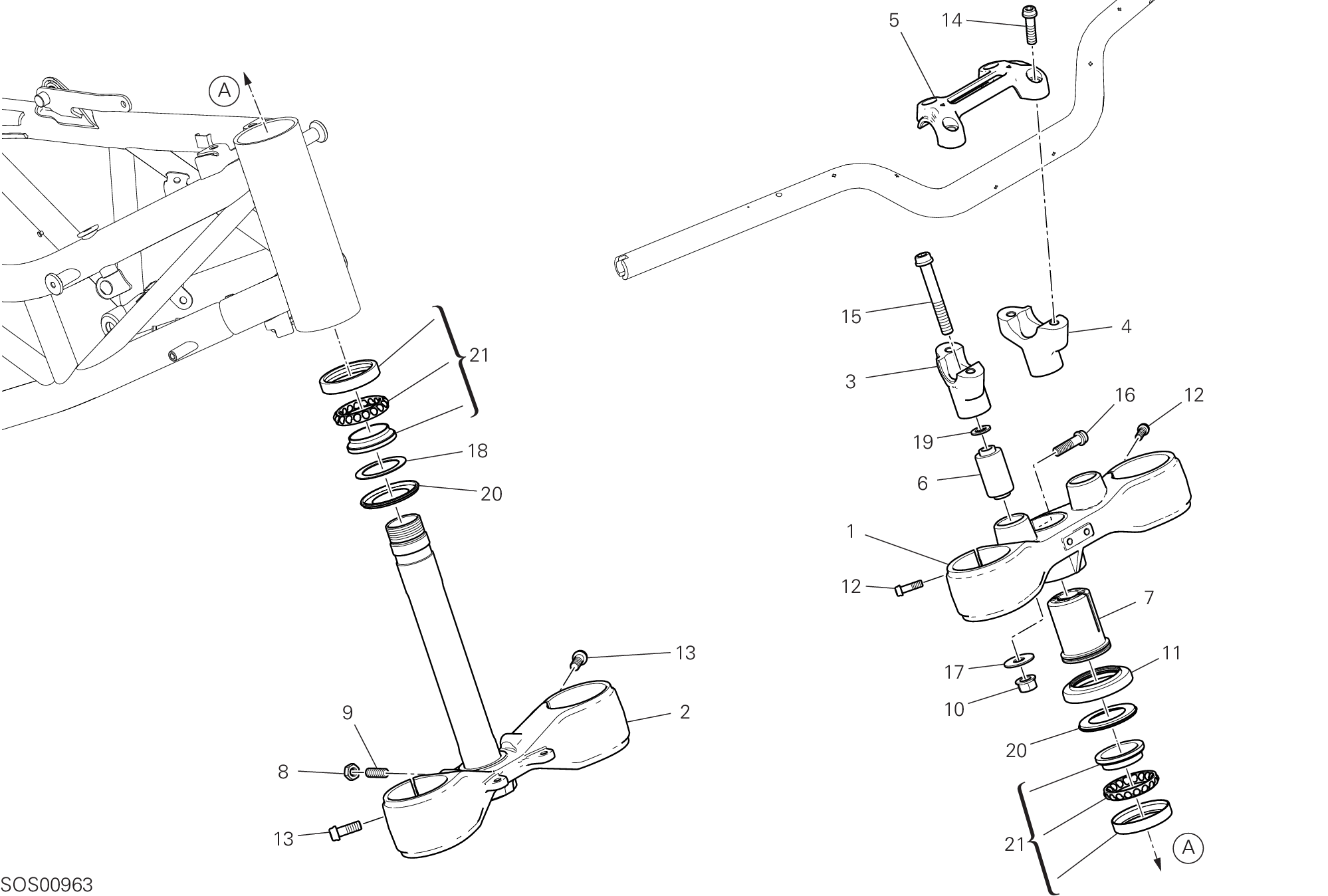 17A ENSEMBLE DIRECTION POUR HYPERMOTARD 950 2024