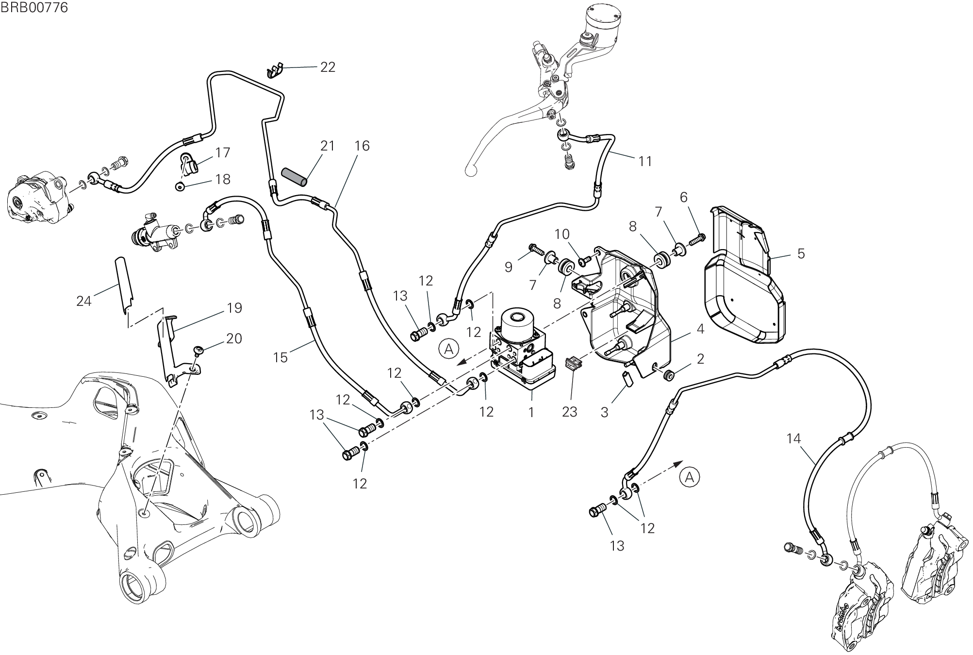 20C SYSTEME DE FREIN ABS POUR SUPERBIKE PANIGALE V4 SP 2021