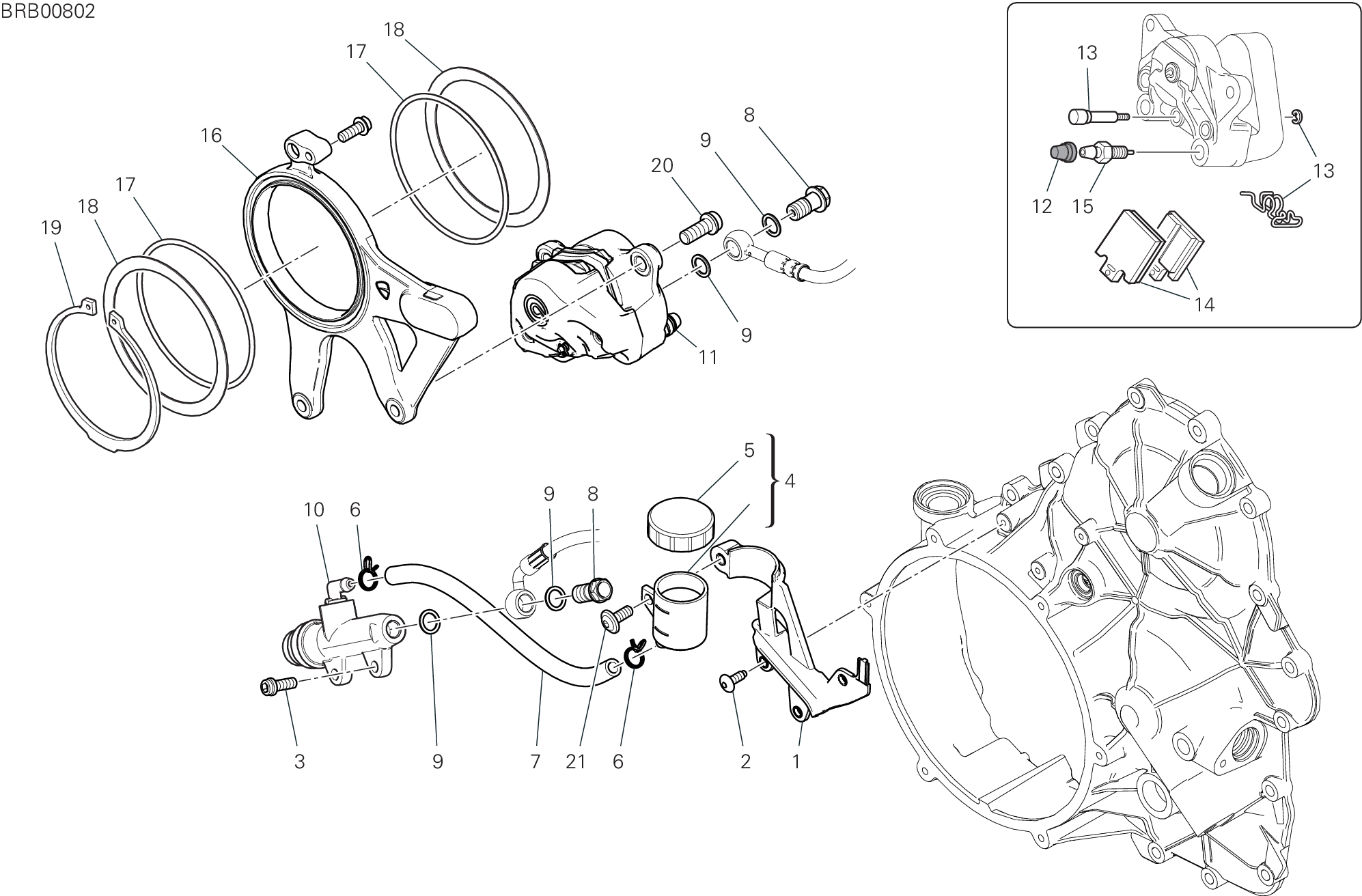 20D SYSTEME DE FREIN ARRIERE POUR SUPERBIKE PANIGALE V4 2022 WORLD CHAMPION MOTOGP REPLICA 63 2024