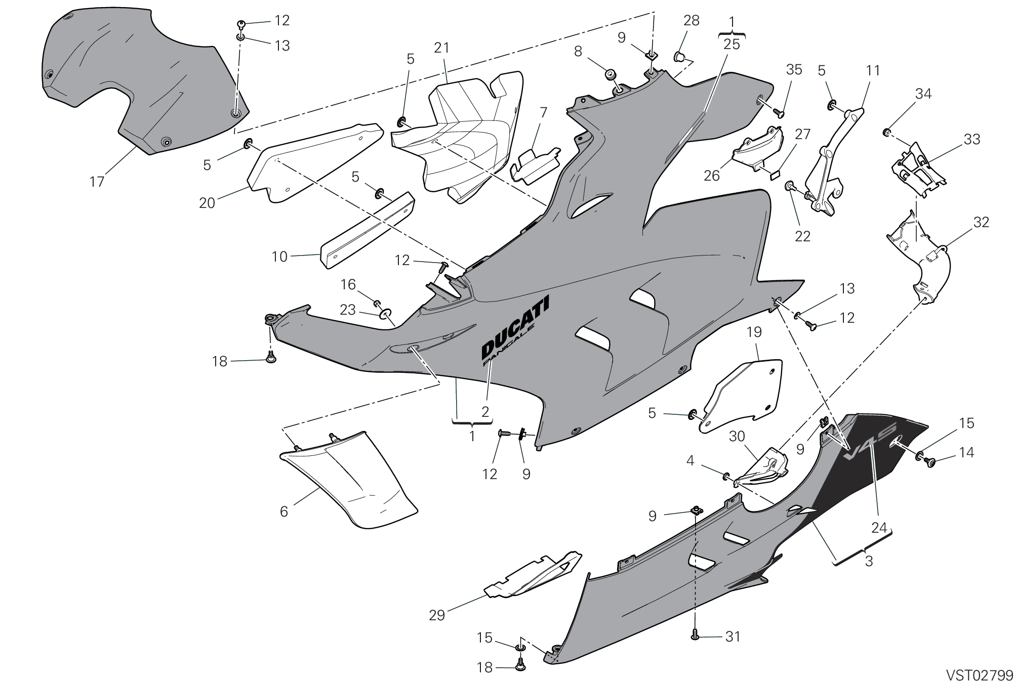 37C CARENE GAUCHE POUR SUPERBIKE PANIGALE V4 S 2024