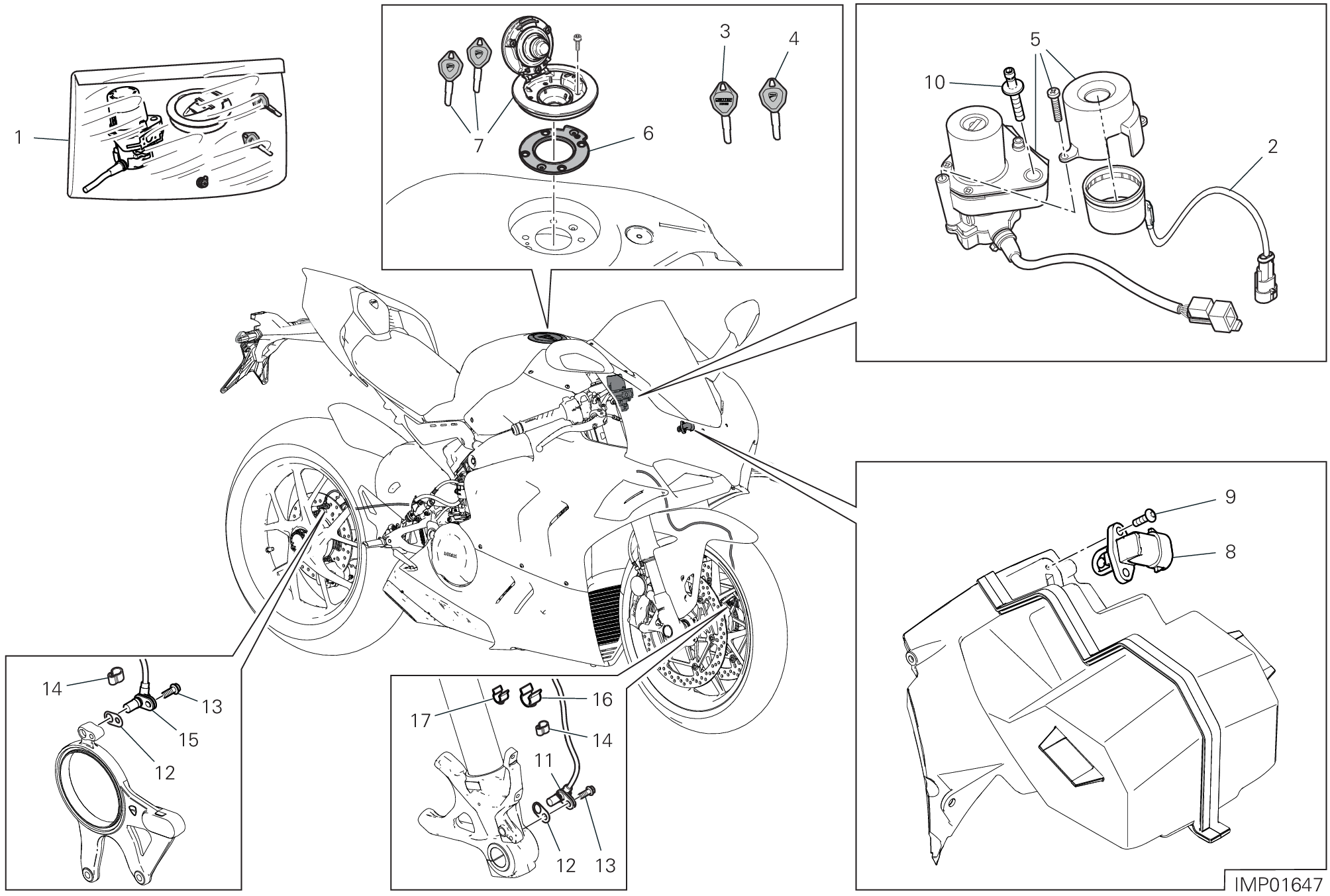 13F DISOISITIF ELECTRIQUES POUR SUPERBIKE PANIGALE V4 SP2 30 ANNIVERSARIO 2024