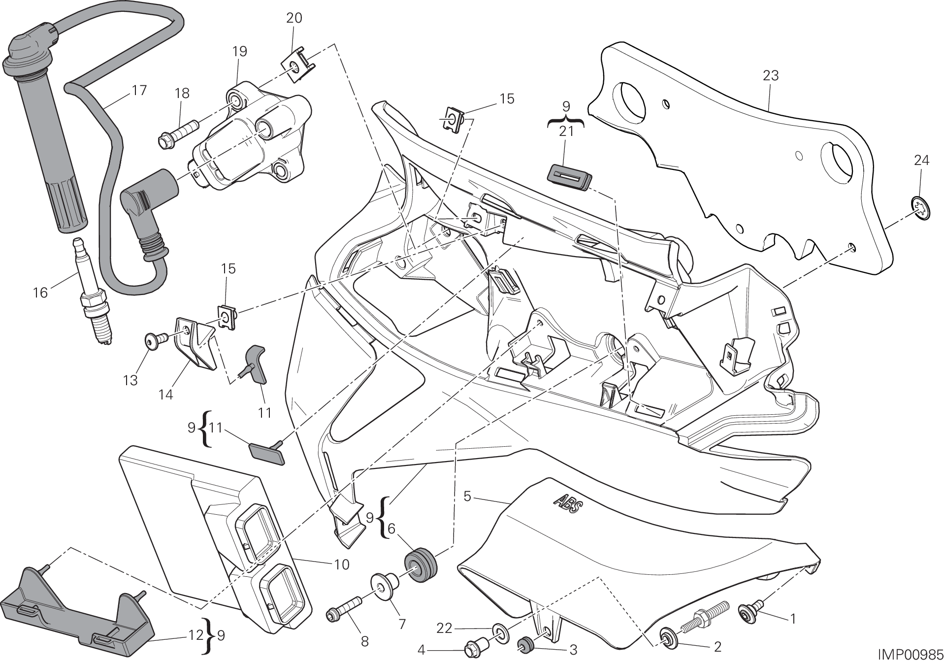 18B IMPIANTO ELETTRICO DESTRO POUR SUPERBIKE 959 PANIGALE ABS 2019