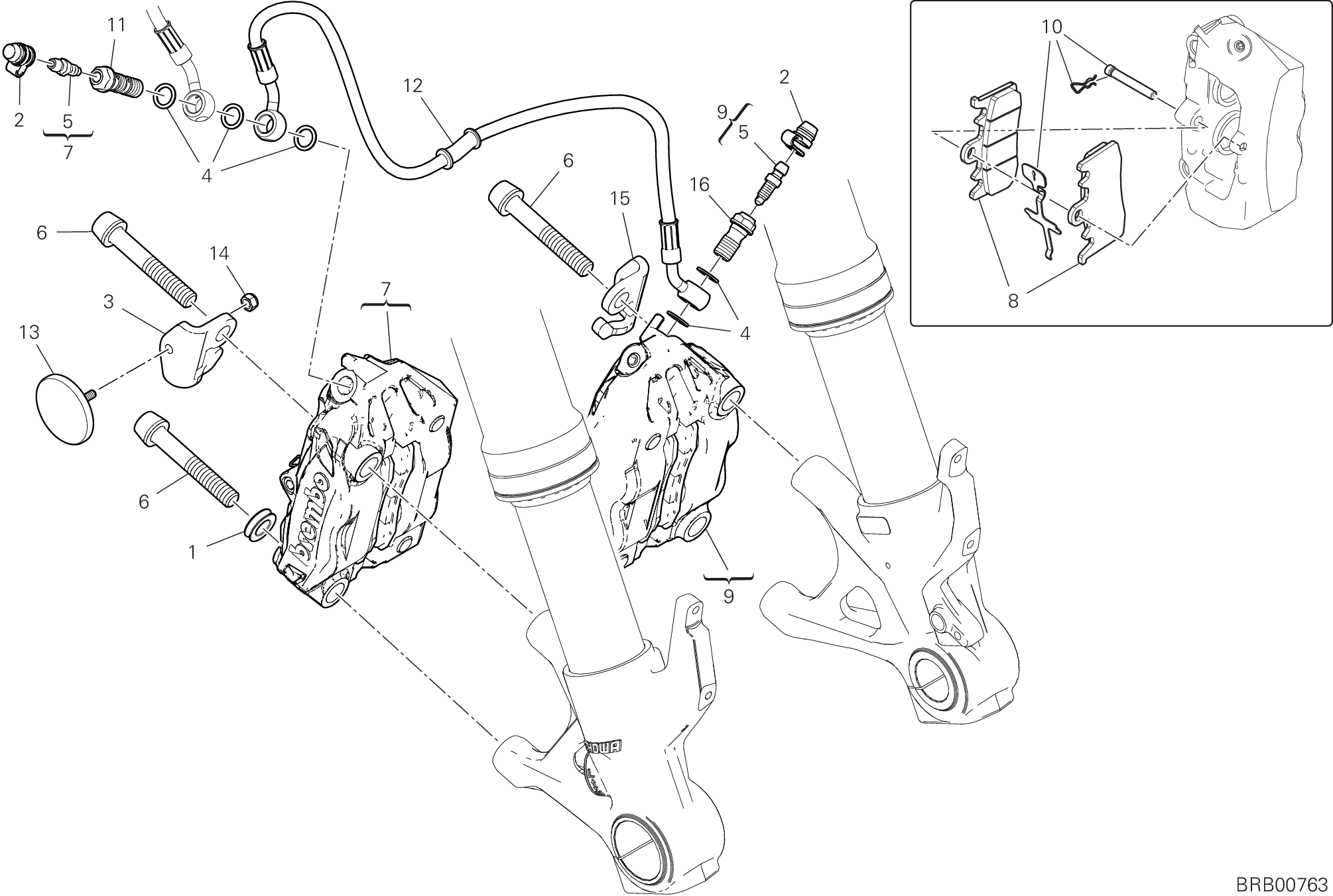 20B SYSTEME DE FREIN AVANT POUR SUPERBIKE PANIGALE V2 2024