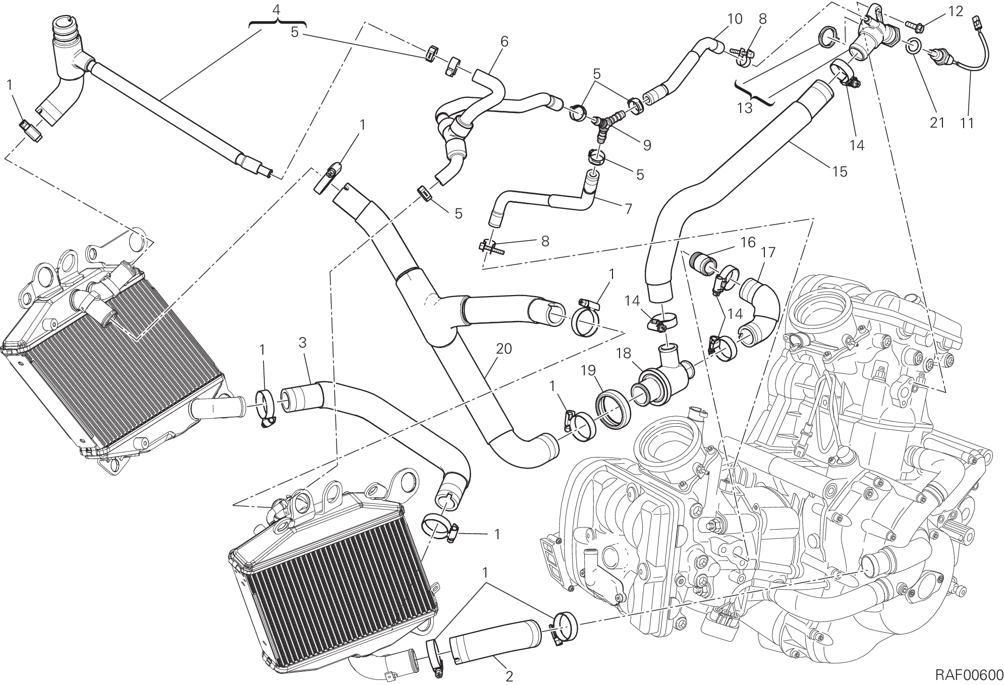 031 CIRCUIT DE REFROIDISSEMENT POUR DIAVEL CARBON FL 2017