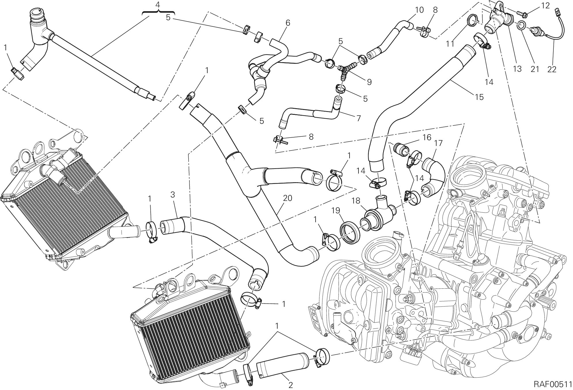 031 CIRCUIT DE REFROIDISSEMENT POUR DIAVEL CARBON FL 2015