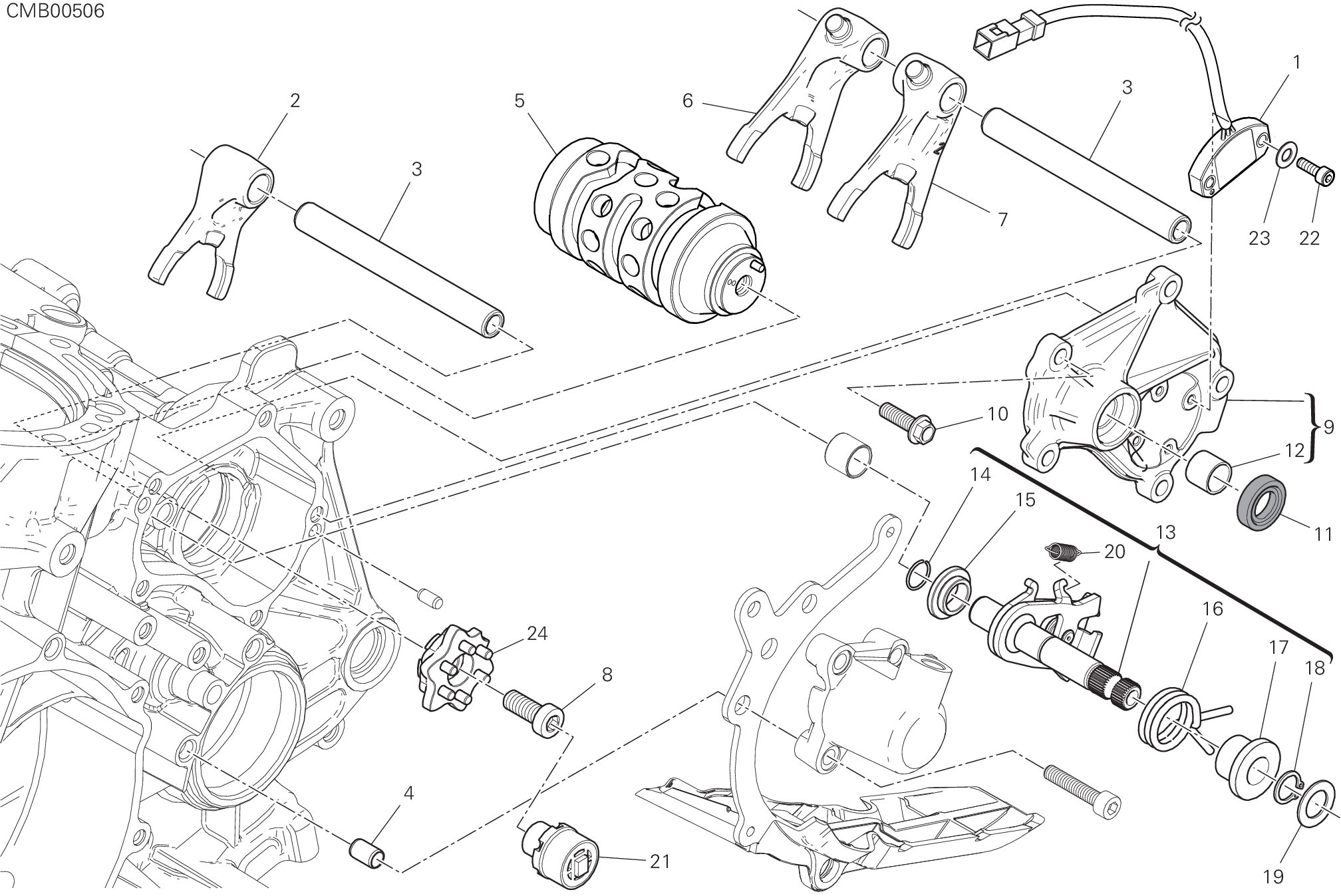 002 SELECTEUR DE VITESSES POUR SUPERBIKE 1299R FINAL EDITION 2018