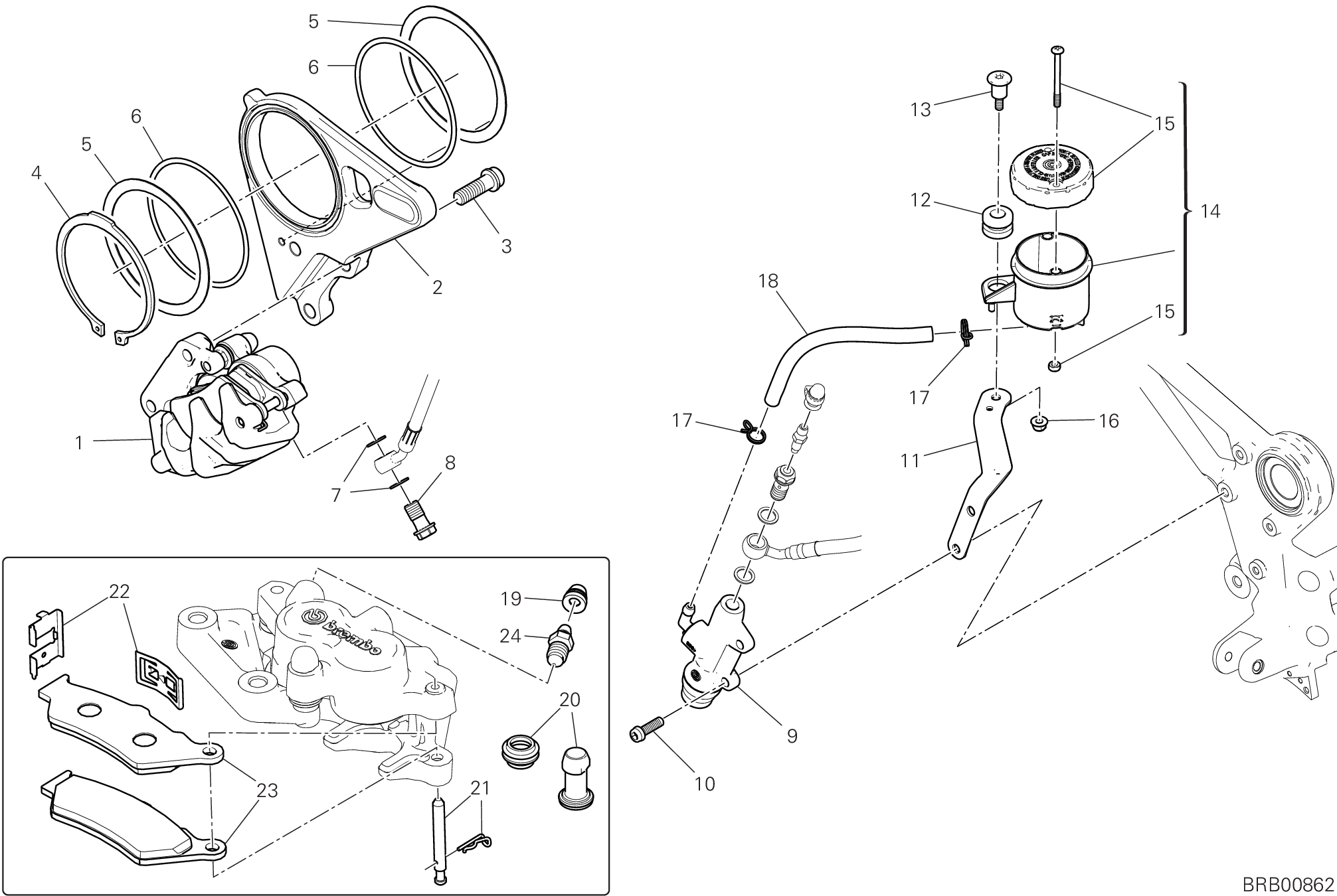 19D SYSTEME DE FREIN ARRIERE POUR DIAVEL V4 2024