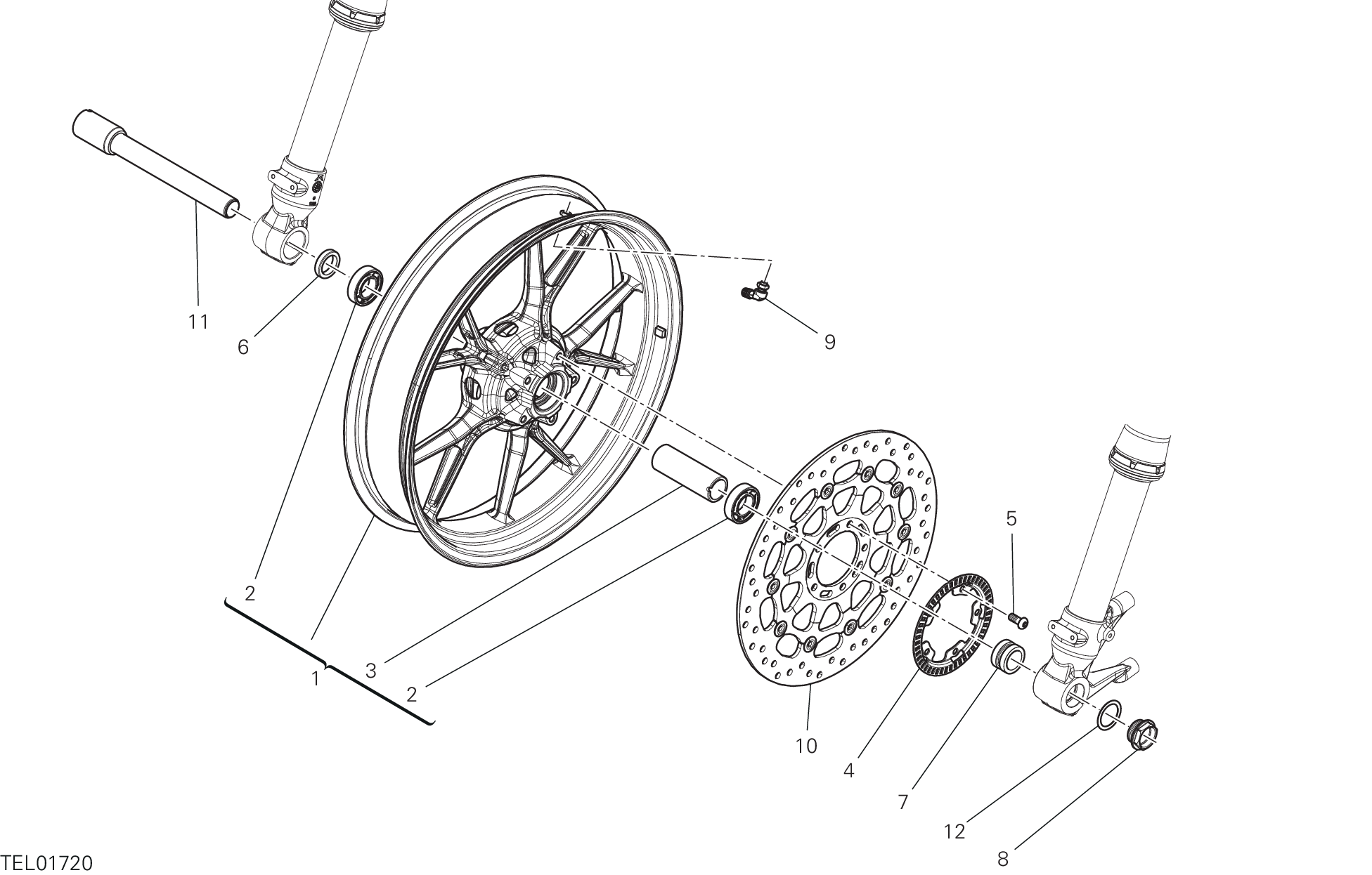 27A ROUE AVANT POUR HYPERMOTARD 698 MONO 2024