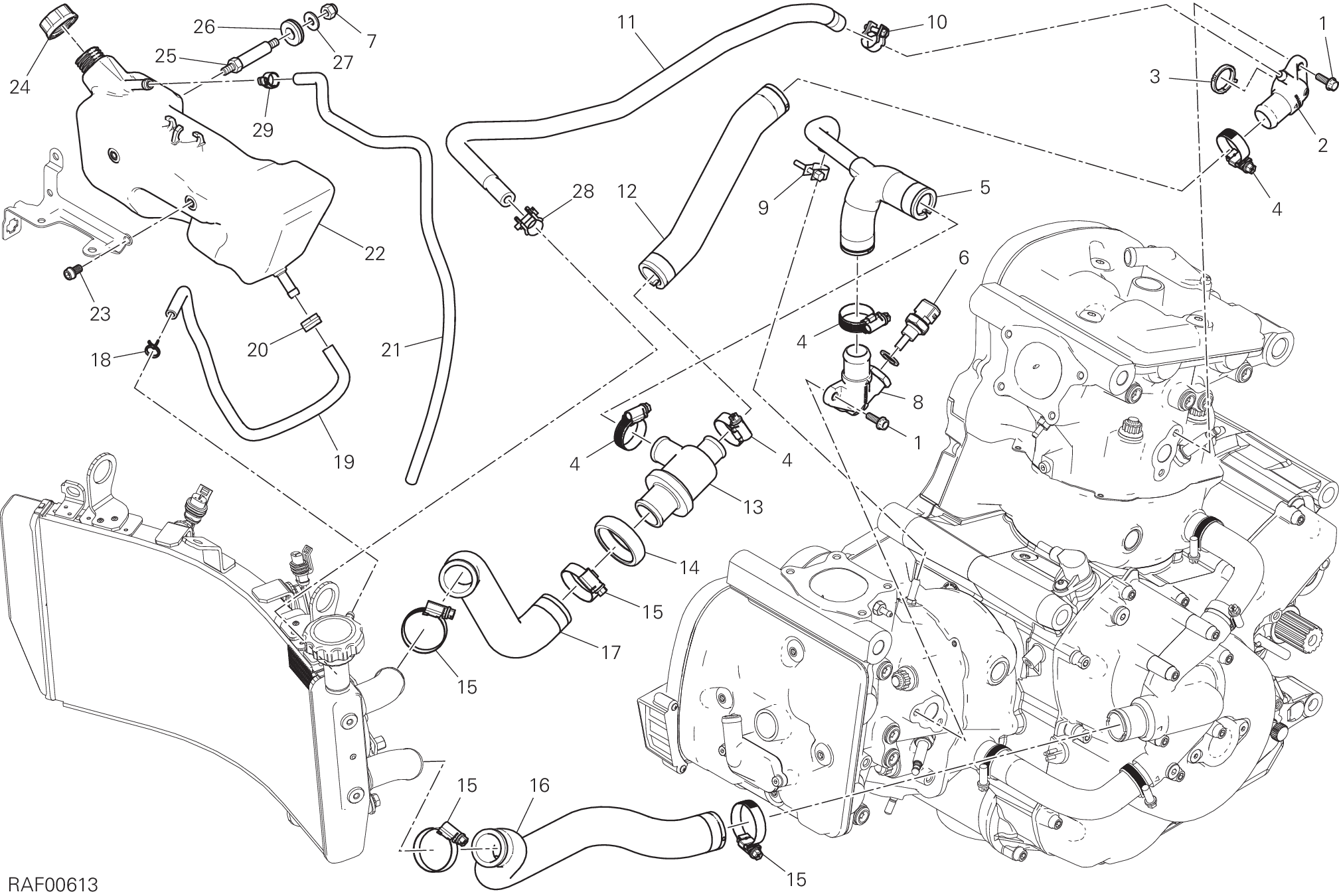 031 CIRCUITO DI RAFFREDDAMENTO POUR MONSTER 1200 R 2019