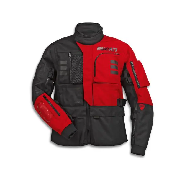 BLOUSON EN TISSU DUCATI EXPLORER NOIR ROUGE 2024 Esprit DUCATI la reference des pieces DUCATI MOTO